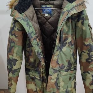 XSmall J.Crew Green Camo Parka